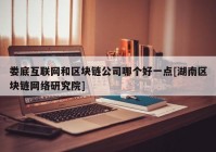 娄底互联网和区块链公司哪个好一点[湖南区块链网络研究院]