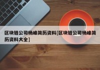 区块链公司杨峰简历资料[区块链公司杨峰简历资料大全]